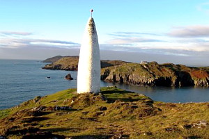 Rugged terrain and sparkling sea